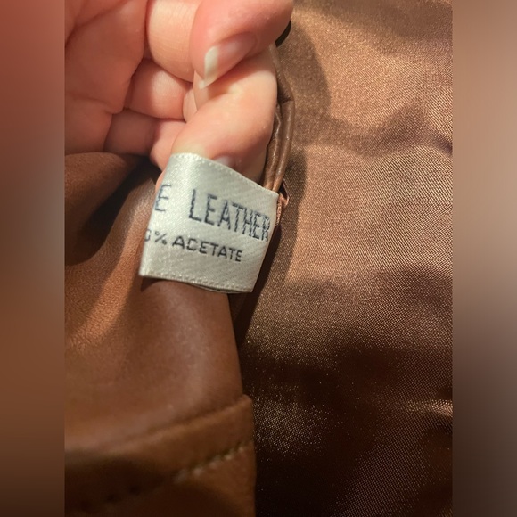 Vintage Chocolate Brown Leather Mini Skirt By Renaissance - Picture 11 of 12